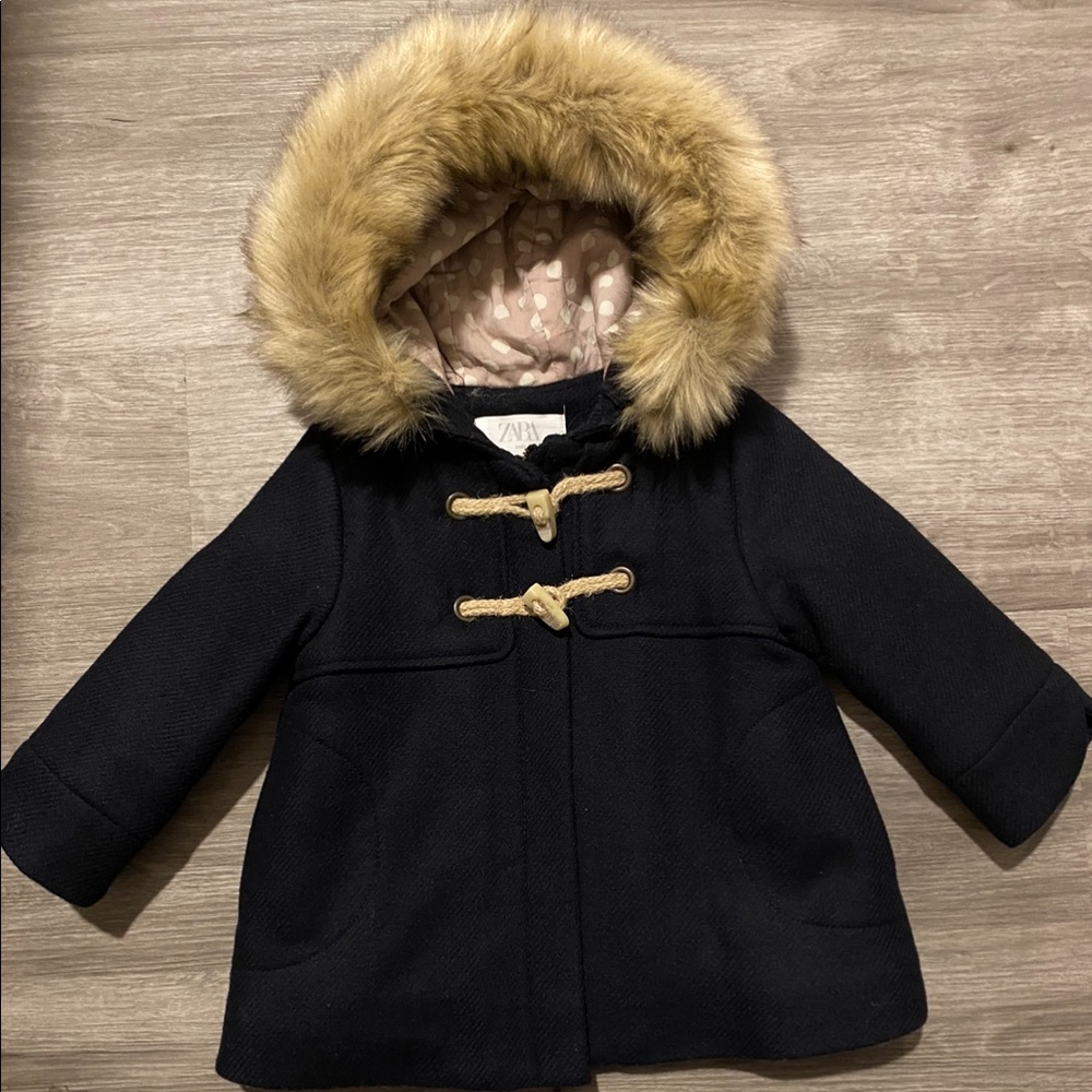 Zara Baby girl navy blue coast, like new